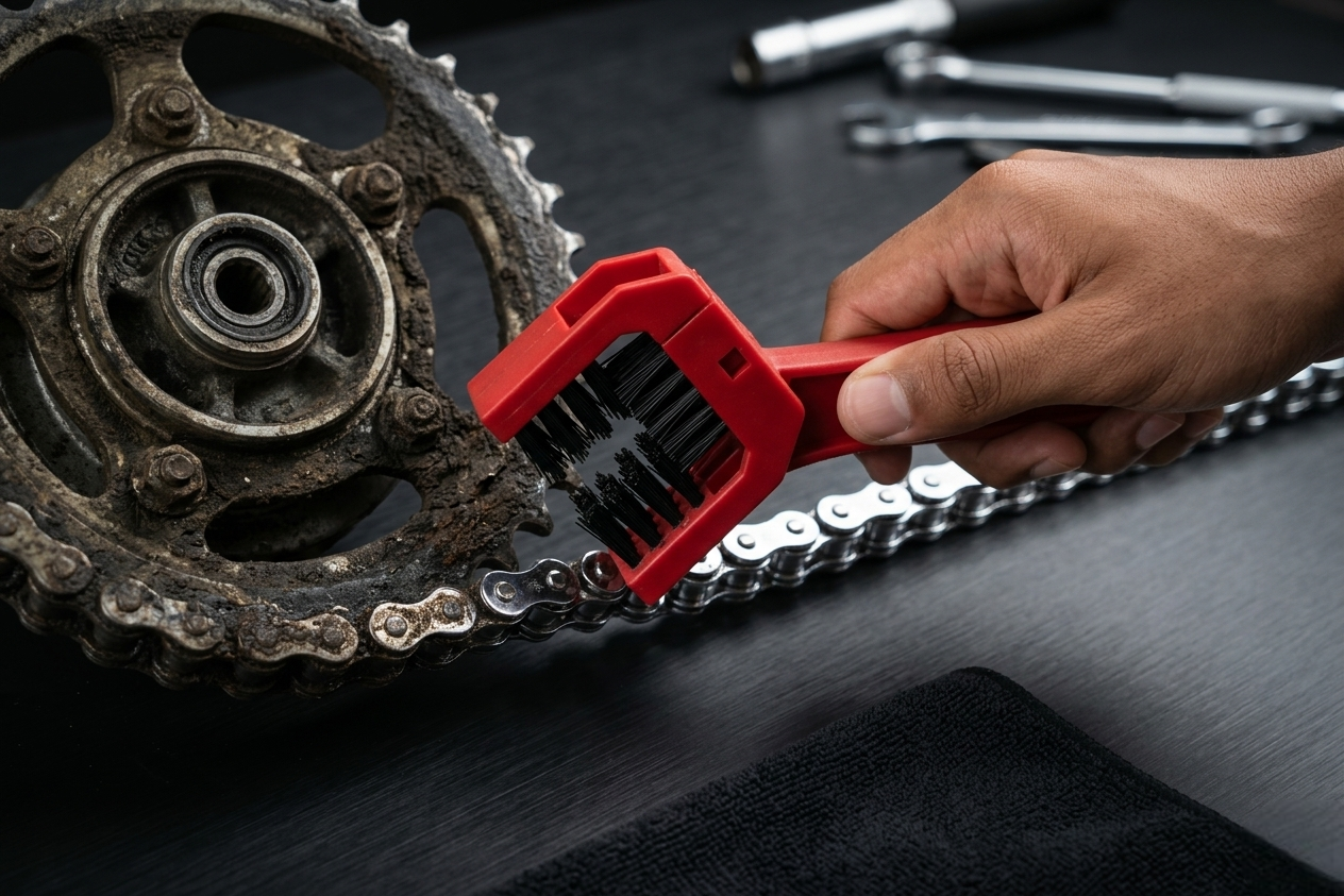 Kit nettoyage chaîne moto Précimoto — La méthode complète pour protéger ta chaîne